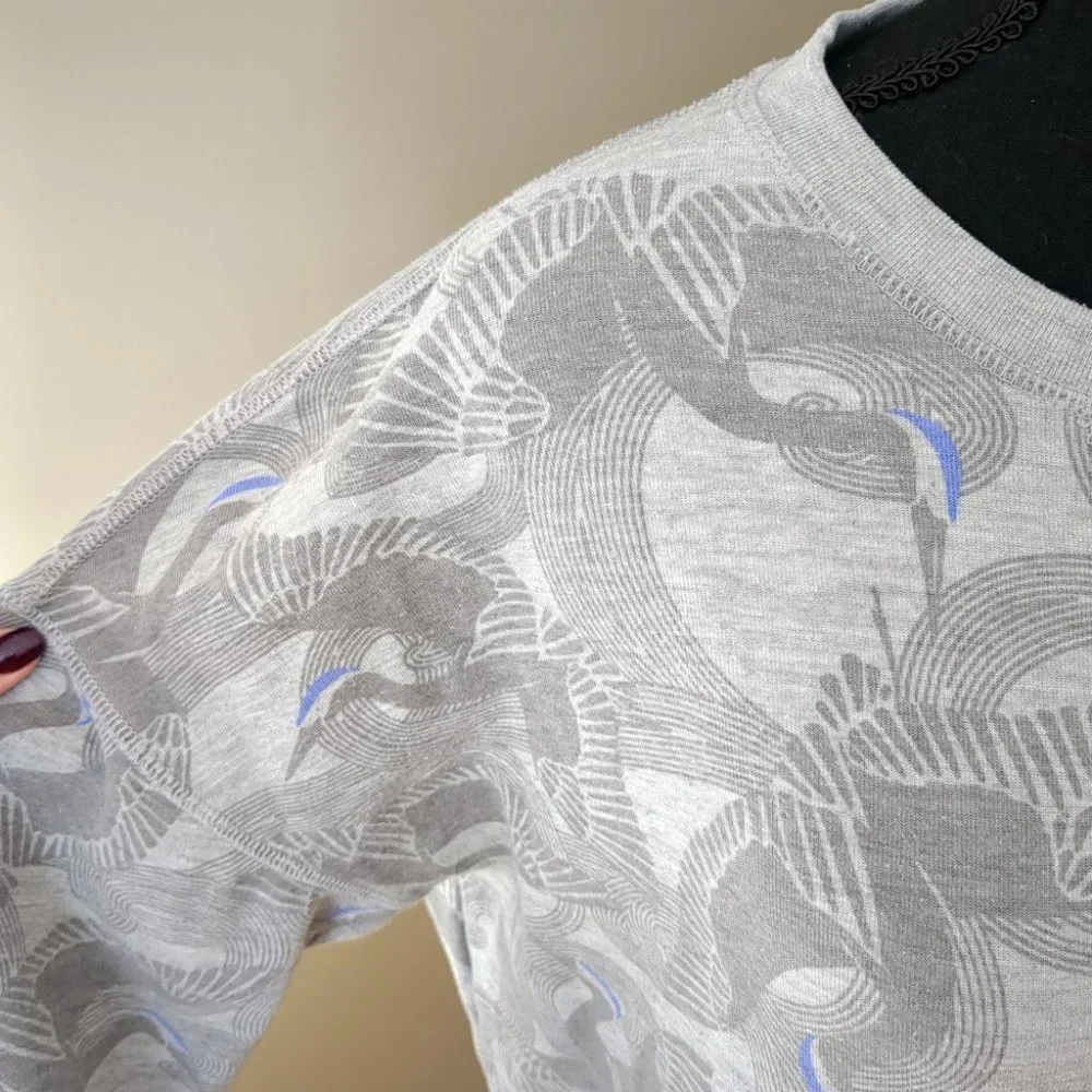 [SOLD] Ted Baker London Crane Graphic Print Pattern Art to Wear Sweatshirt Crew - Picture 8 of 13